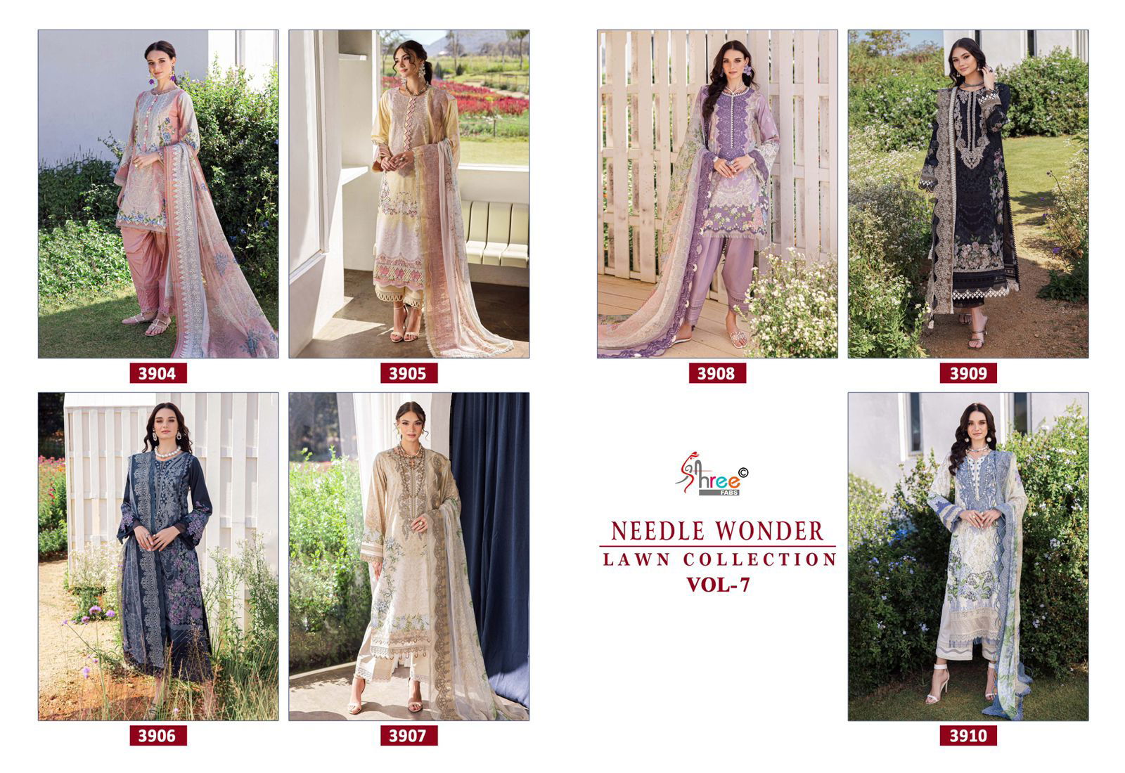 Needle Wonder Lawn Collection Vol 7 By Shree Cotton Pakistani Suits Orders In India